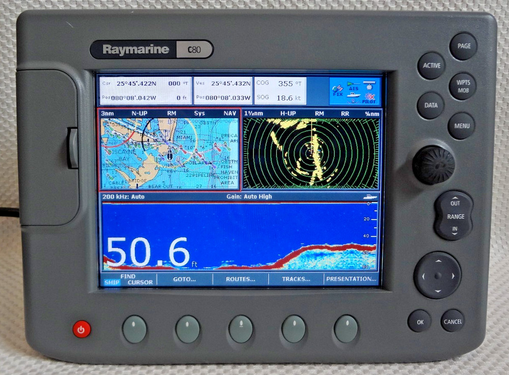 RAYMARINE C80 E02020 GPS CHART PLOTTER FISHFINDER RADAR MFD DISPLAY UNIT