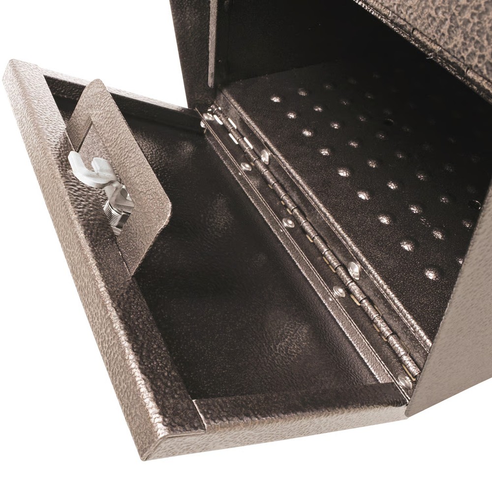 Mail Boss Package Master Modern Galvanized Steel Post Mount Bronze Locking Mailb