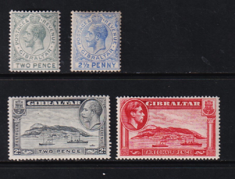 Gibraltar - 4 older mint, better values, cat. $ 77.00