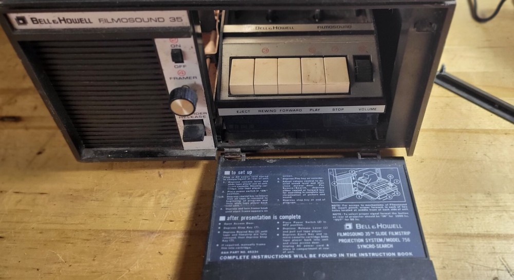 Vintage Bell & Howell Projector Filmosound 35 M Powers On Untested