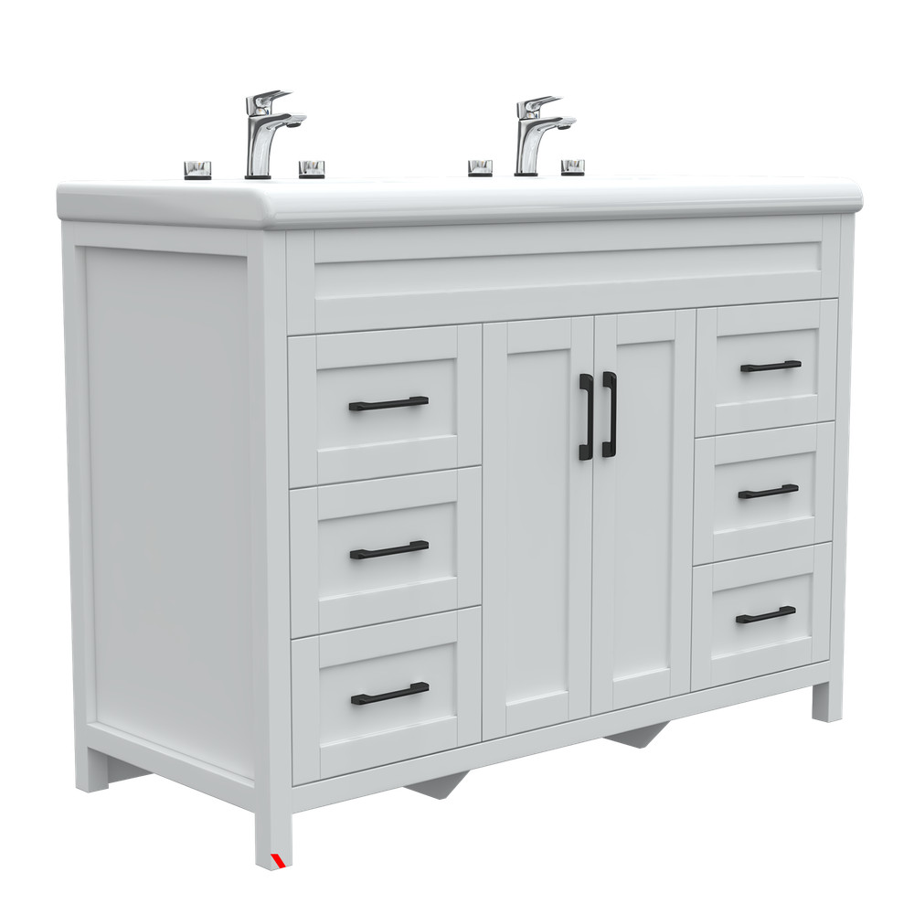47" Solid Freestanding Bathroom Vanity Unit Sink Combo Storage Cabinet Drawers