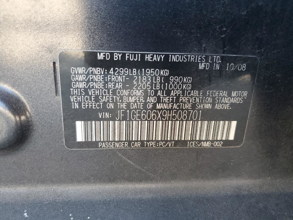 IMPREZA 2009 Glove Box 4926173