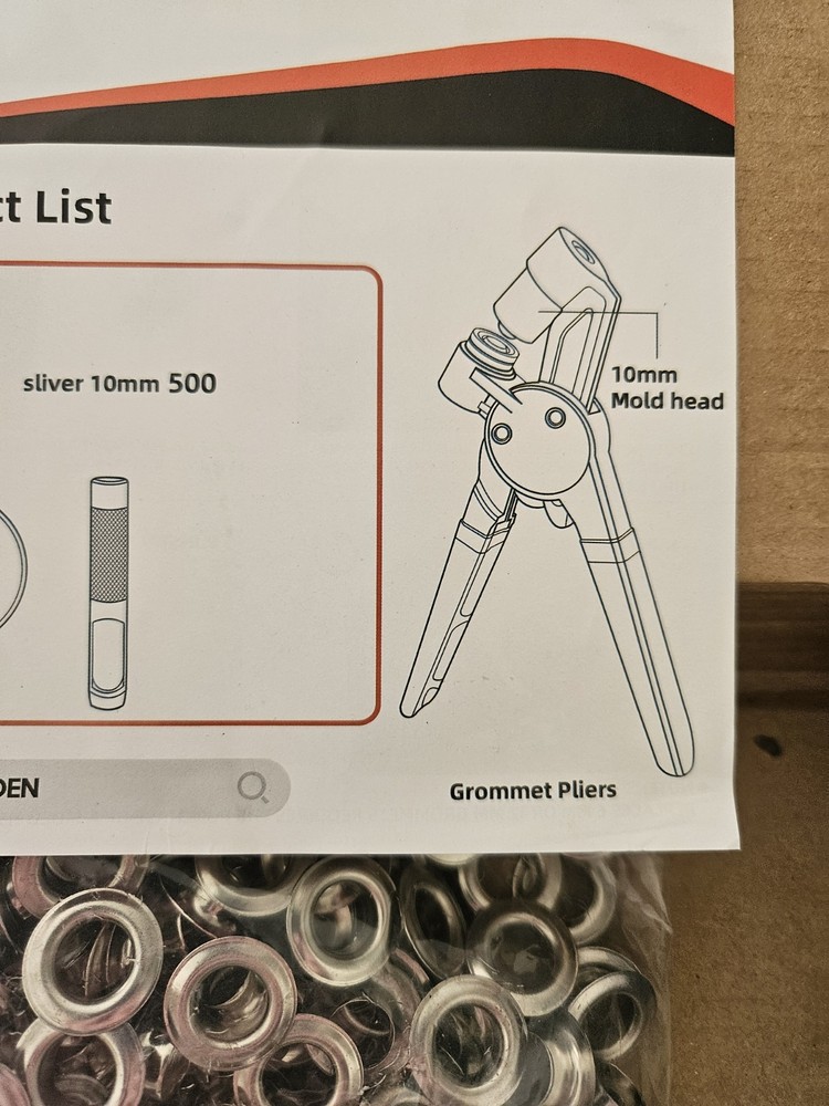 Hapden Grommet Tool Kit 10mm - Open Box