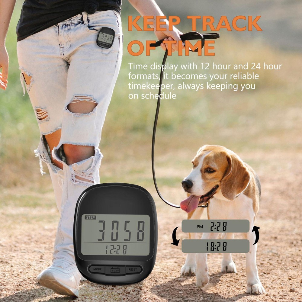 2D Pedometer, Portable Walking Accurate Step Counter
