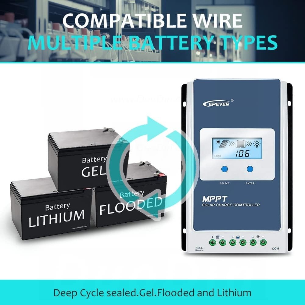 EPEVER 60A MPPT Solar Controller 12V 48V Auto