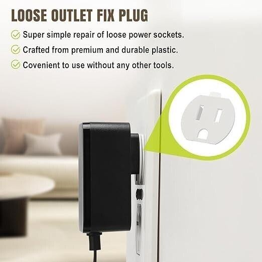 Loose Outlet Plug Fix, 12 Pack Plastic Snug Plug Socket Secured Compatible with