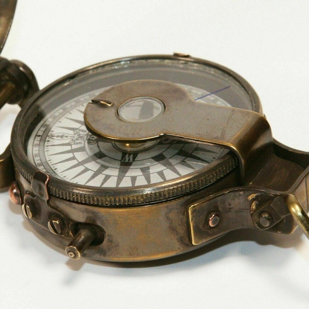 Pocket Compass Nautical Compass Solid Brass Vintage WWII Military