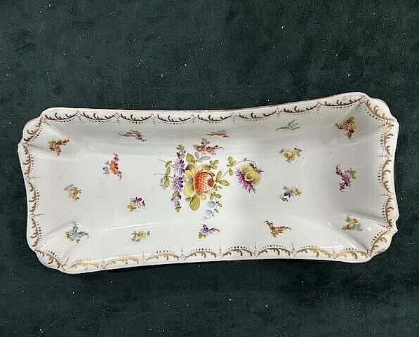 Saxonia  Germany Vintage Porcelain Oblong Serving Dish