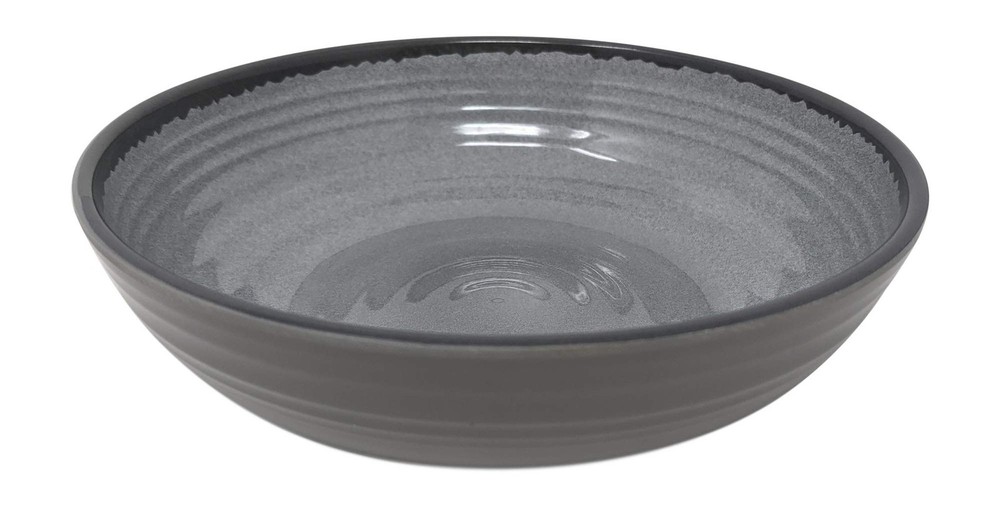 12 Piece Modern Melamine Heavyweight Plastic Dinnerware Set (Gray)
