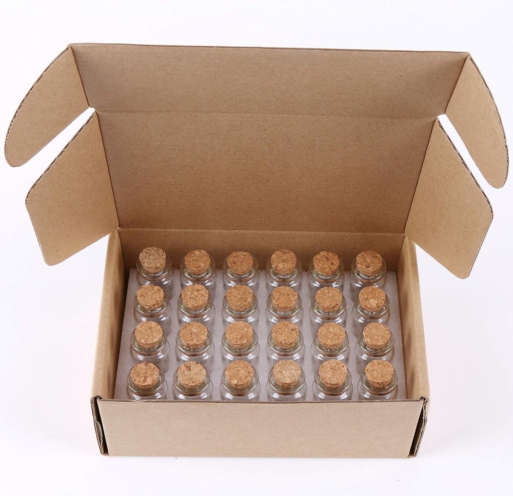 Versatile 24-Pack 10ml Glass Bottles with Corks for Crafting & Celebration Needs