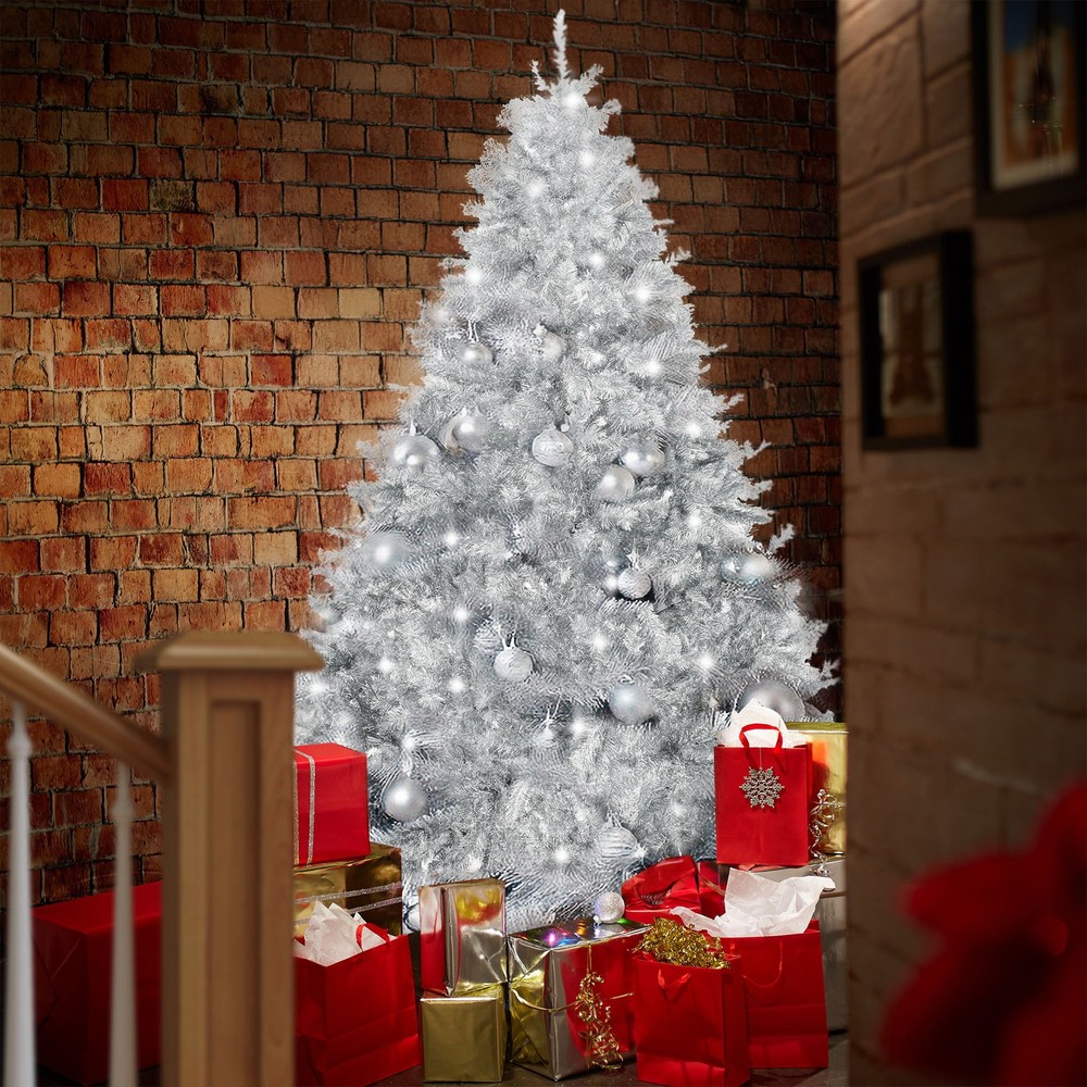 OPEN BOX - 7.5FT Silver Spruce Realistic Artificial Holiday Christmas Tree with
