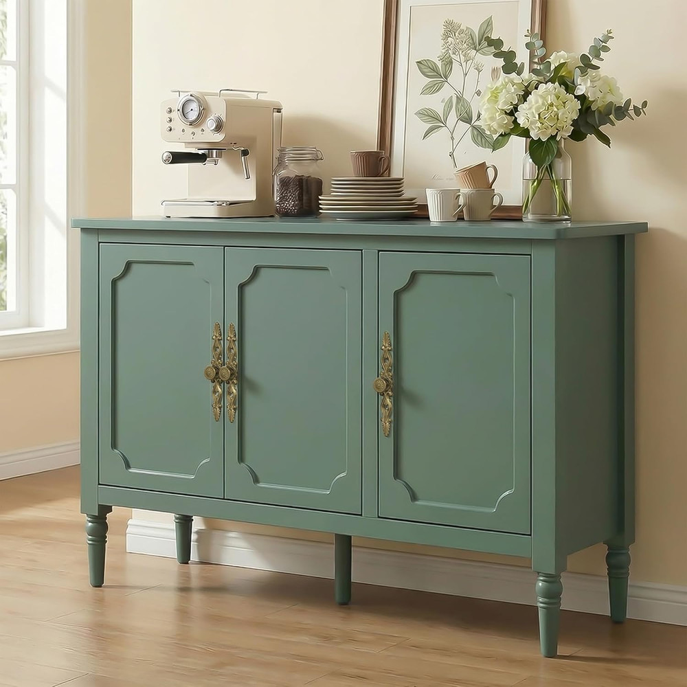 Buffet Sideboard with 3 Doors, Mid-Century Sideboard Cabinet with Adjustable She