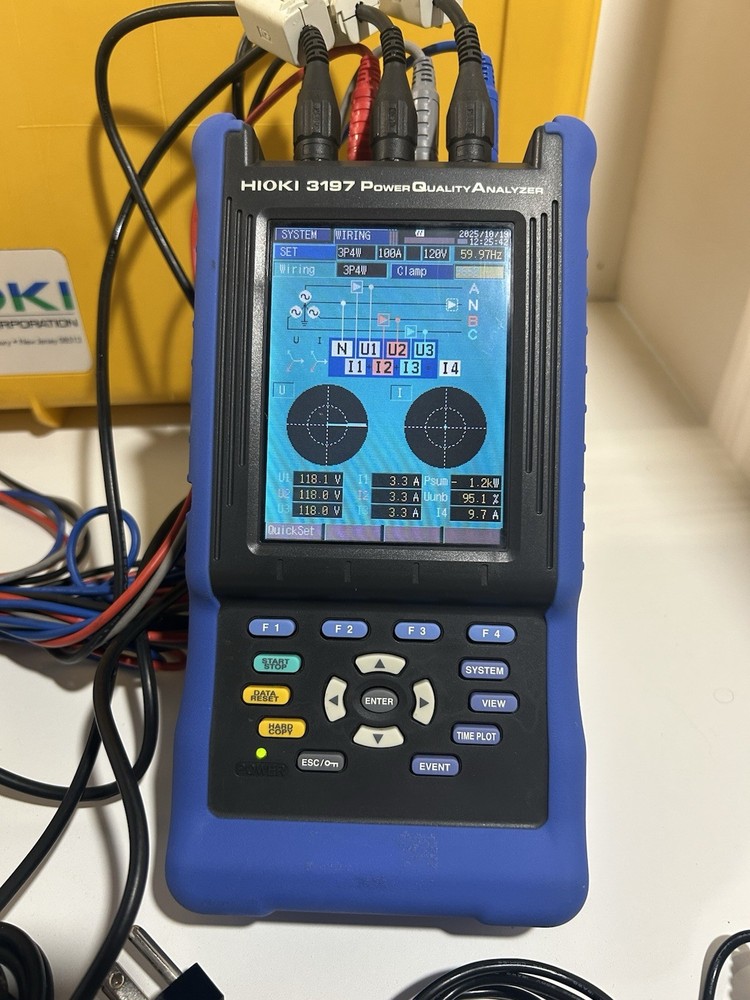 Hioki 3197 Three Phase HandHeld Power Quality Analyzer Meter