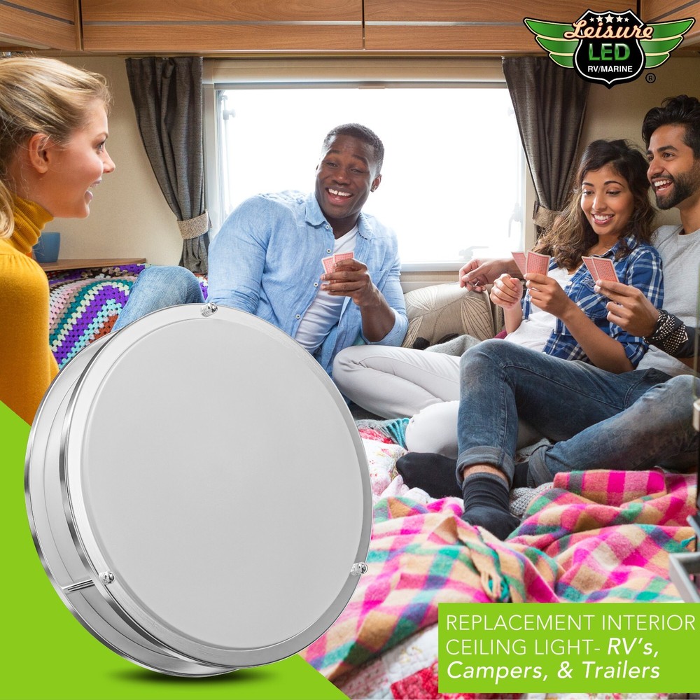 10 Inch RV Dinette Table Low-Profile Ceiling Light Replacement Multi-Color 3000K