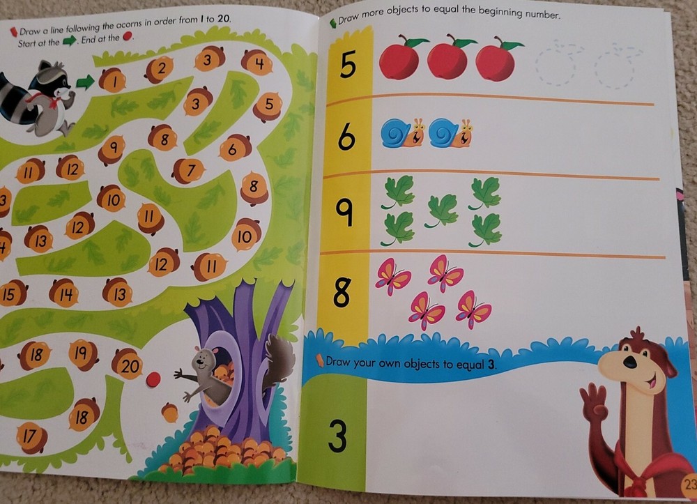 2 PK - K Learning Educational Wipe-Off Books 'Counting 0-31' & 'Everyday Math'