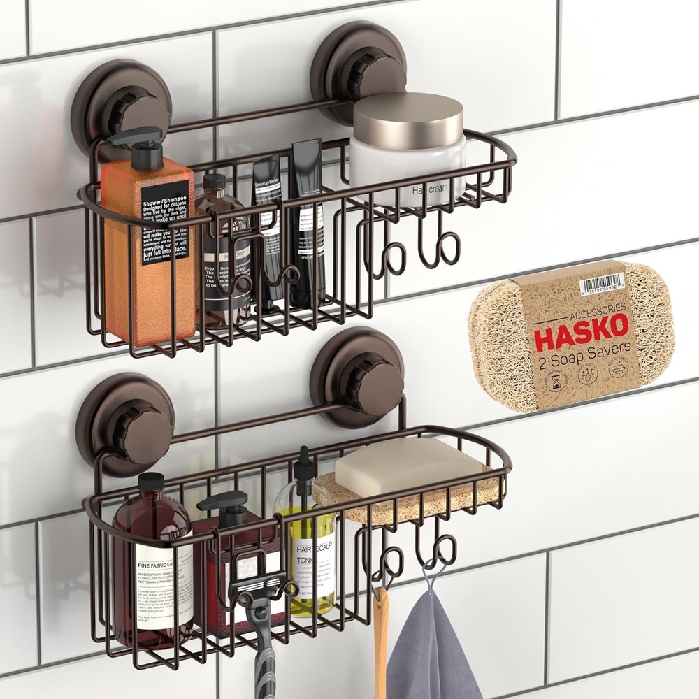 Rustproof Shower Caddy 2-Pack with Hooks