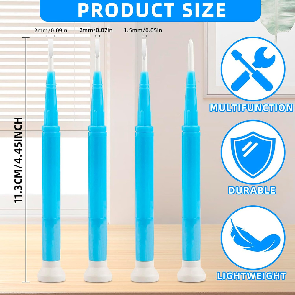 4 Pcs Plastic & Ceramic Screwdriver Set Non-Conductive Slotted Screwdrivers for
