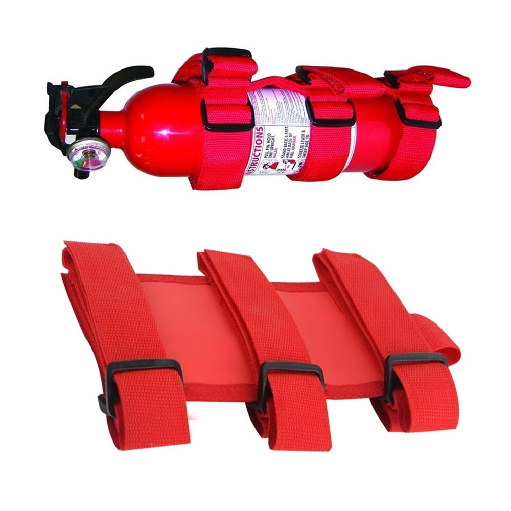 1 Pcs Red Fire Extinguisher Holder, Adjustable Fire Extinguisher Fixed Belt ,...