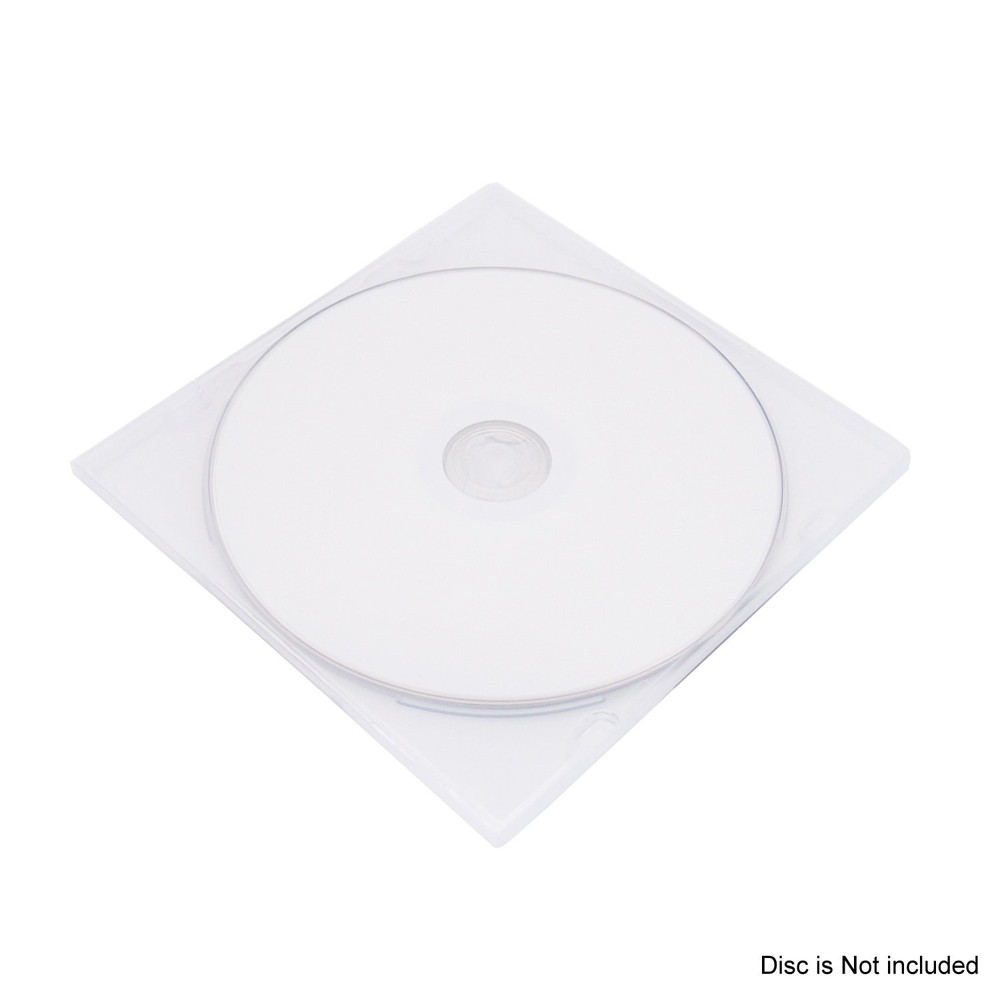 5.2mm Durable CD Case Slim Single Clear PP Poly Plastic Cases 100 Pack.