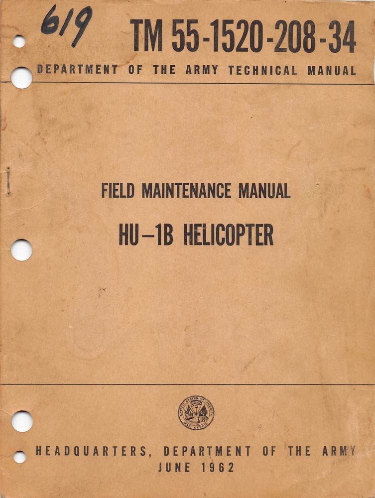 HU-1B Helicopter Field Maintenance Manual Flight Manual  (CD Version)