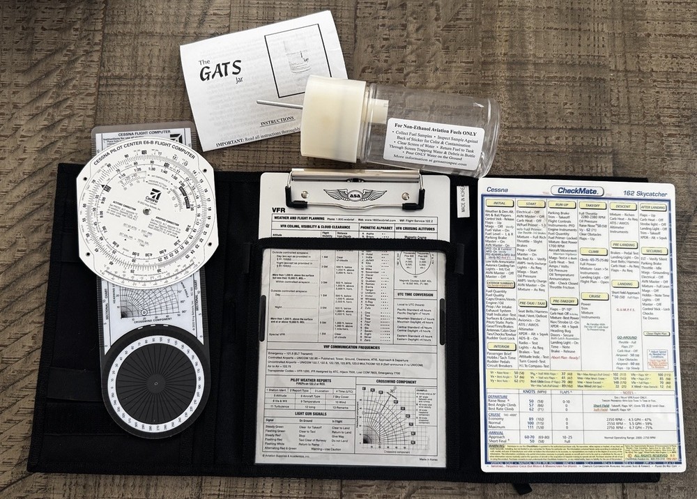 Flight Training Kit – E6-B Flight Computer, Kneeboard, GATS Fuel Jar, Checklist