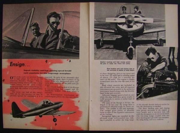 All American ENSIGN Experimental Plane 1946 Test Report