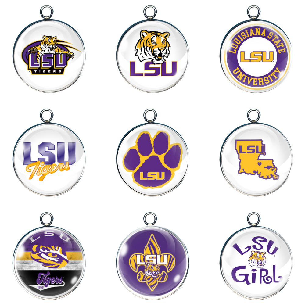 LSU Tigers Glass Cabochon Charms