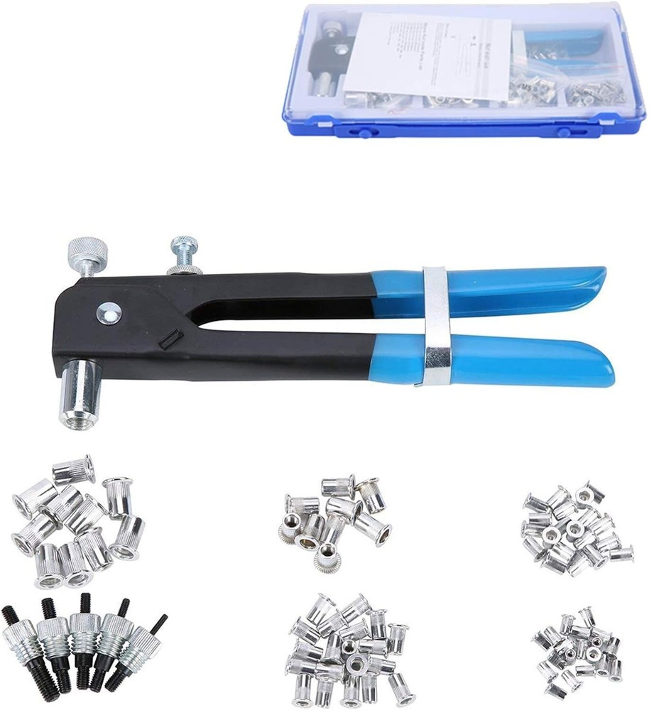 86Pc Threaded Nut Rivet Gun Insert Tool Riveter Rivnut Setter Riveting Kit M3-M8
