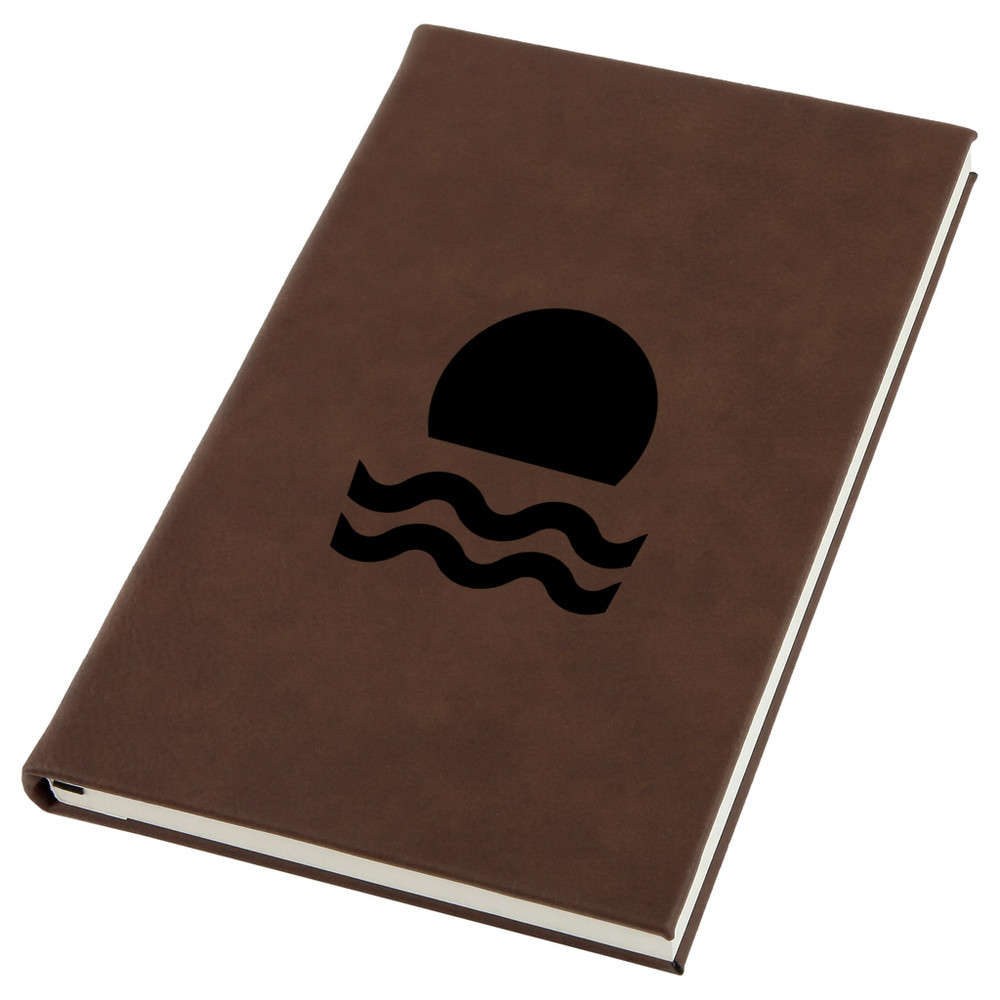 Sunset Beach Engraved Leather Journal, Personal Planner with Lined Pages