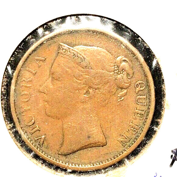 Straits Settlements  1845  half cent KM 2      F/VF