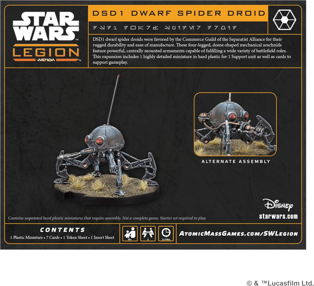 Star Wars Legion: Separatist: DSD1 Dwarf Spider Droid