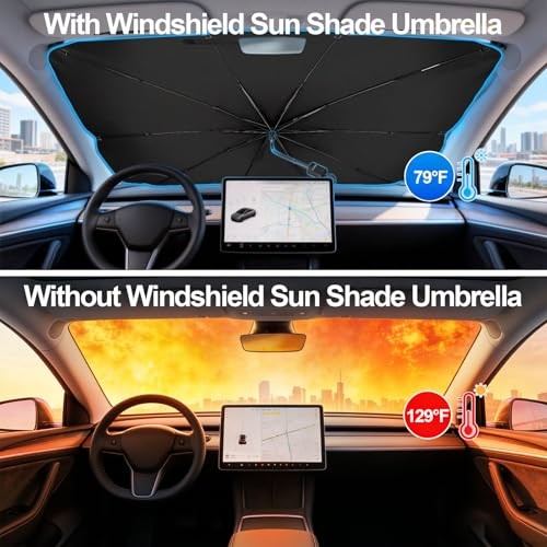 Upgrade Windshield Sun Shade Umbrella, Foldable Car Sun Shade Medium