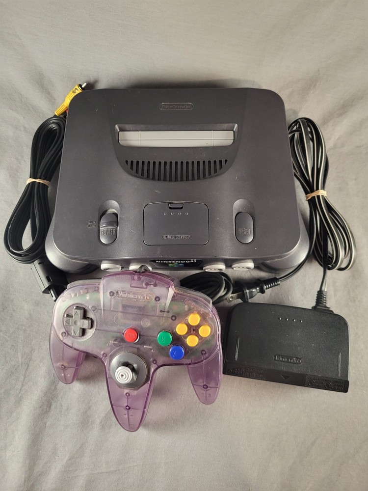 Nintendo 64 N64 Console - NUS-001 - Cords & Controller - Tested!