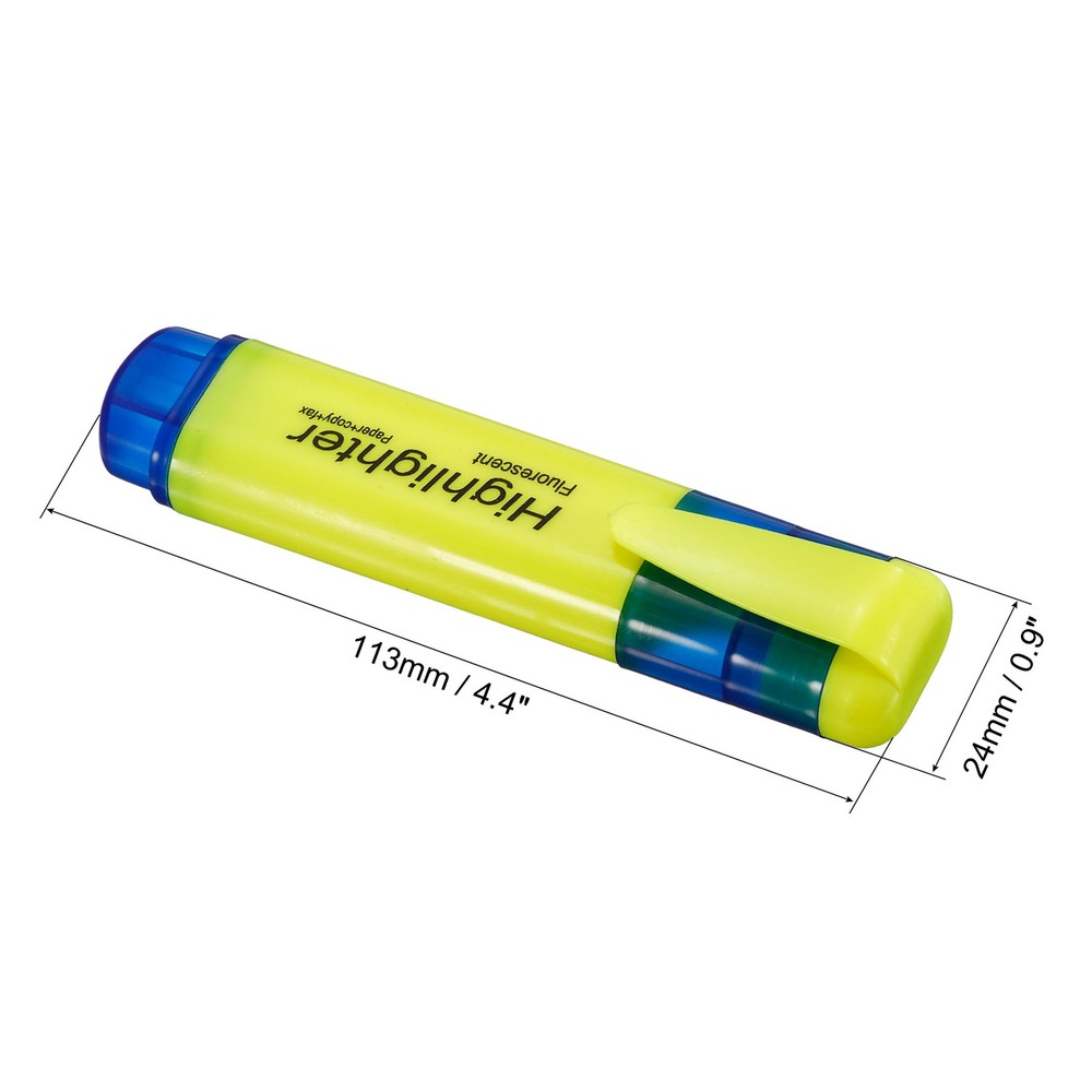 4Pcs Highlighter Pen Water Based Broad Tip Writing Marker Yellow