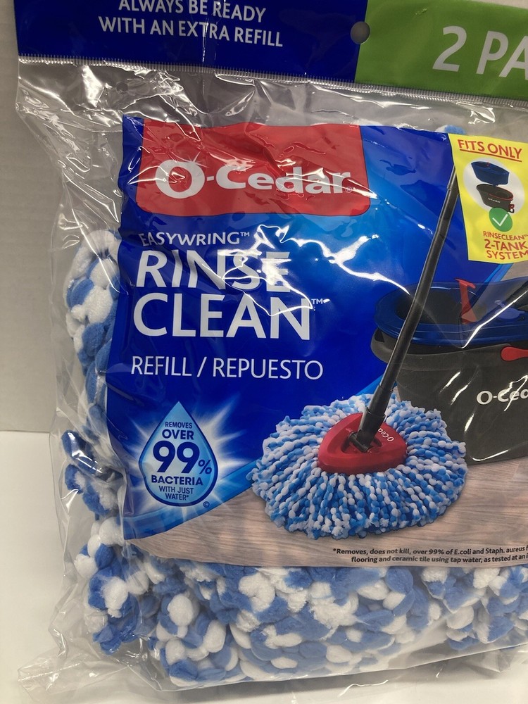O-Cedar Easy Wring Rinse Clean Spin Mop Head Replacement 2-Tank System Free Ship