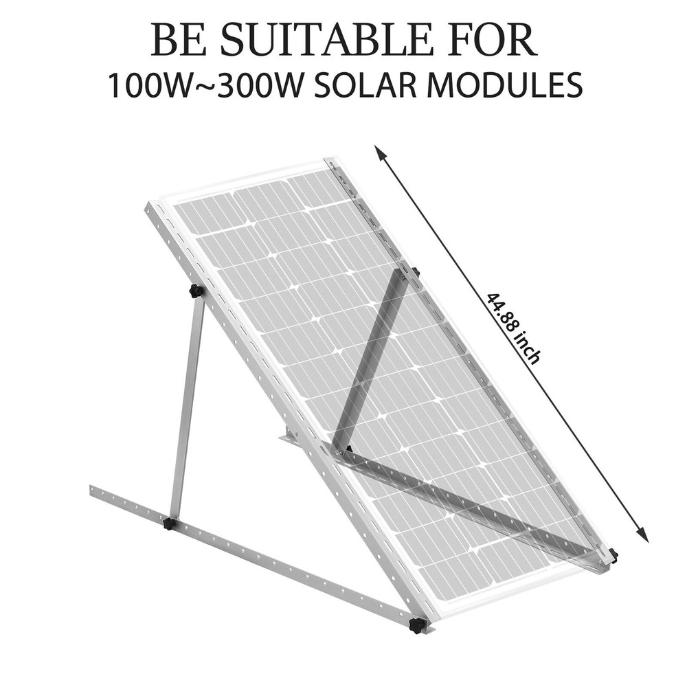 2 Set Solar Panel RV Tilt Mount（45in）Brackets Roof Flat Surface Adjustable Frame