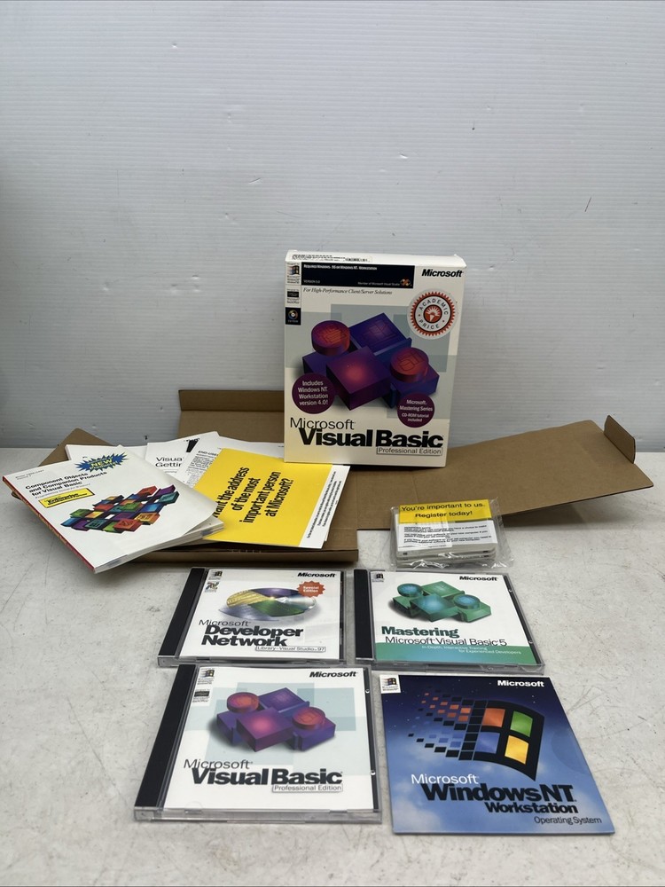 Microsoft Visual Basic 5.0 Professional Edition CD-ROM Software & Retail Box