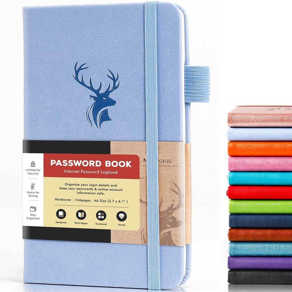 molekaus Password Book with Tabs Keeper Medium(5.3×7.7in), Lavender