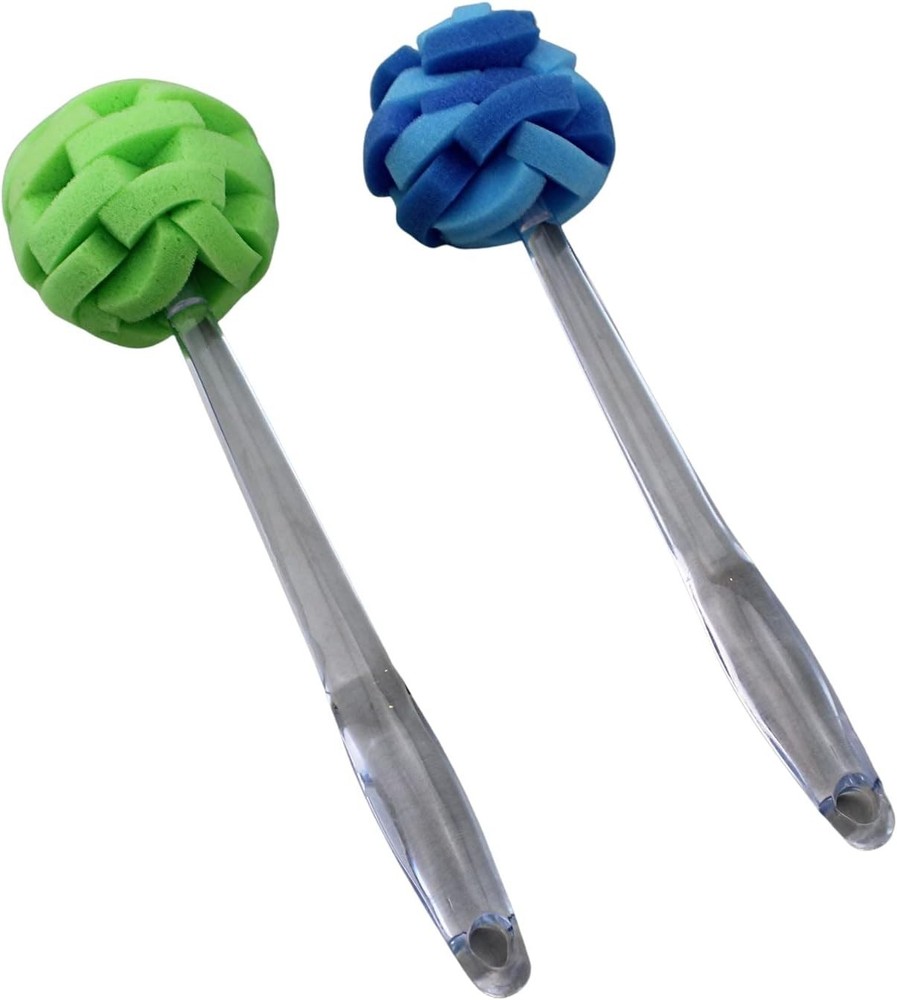 2 Pack Soft Touch Glassware Sponge Puff Dish Brush 11.5" Multi-Purpose Cleaner