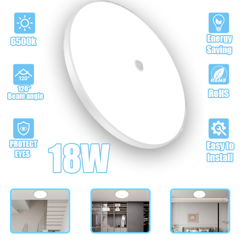 18W LED Ceiling Light, Sensor Light Single Color Temperature for indoor use