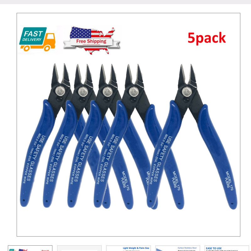 US 170 Wire Cutters Small Wire Nipper Flush Diagonal Side Cutter Pliers