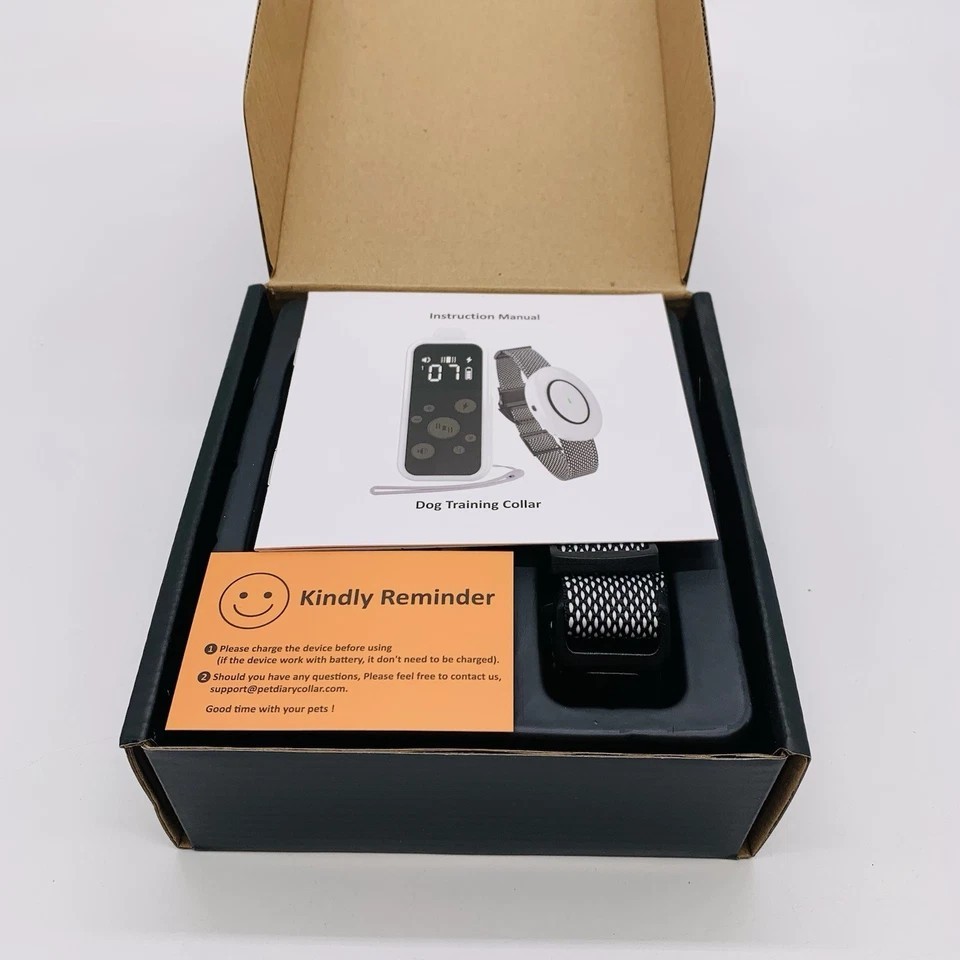 Dog Friendly Static Rechargeable Remote Dog Training Collar, White & Black