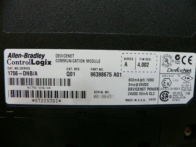 Allen-Bradley 1756-Dnb/A Controllogix Devicenet Communication Module