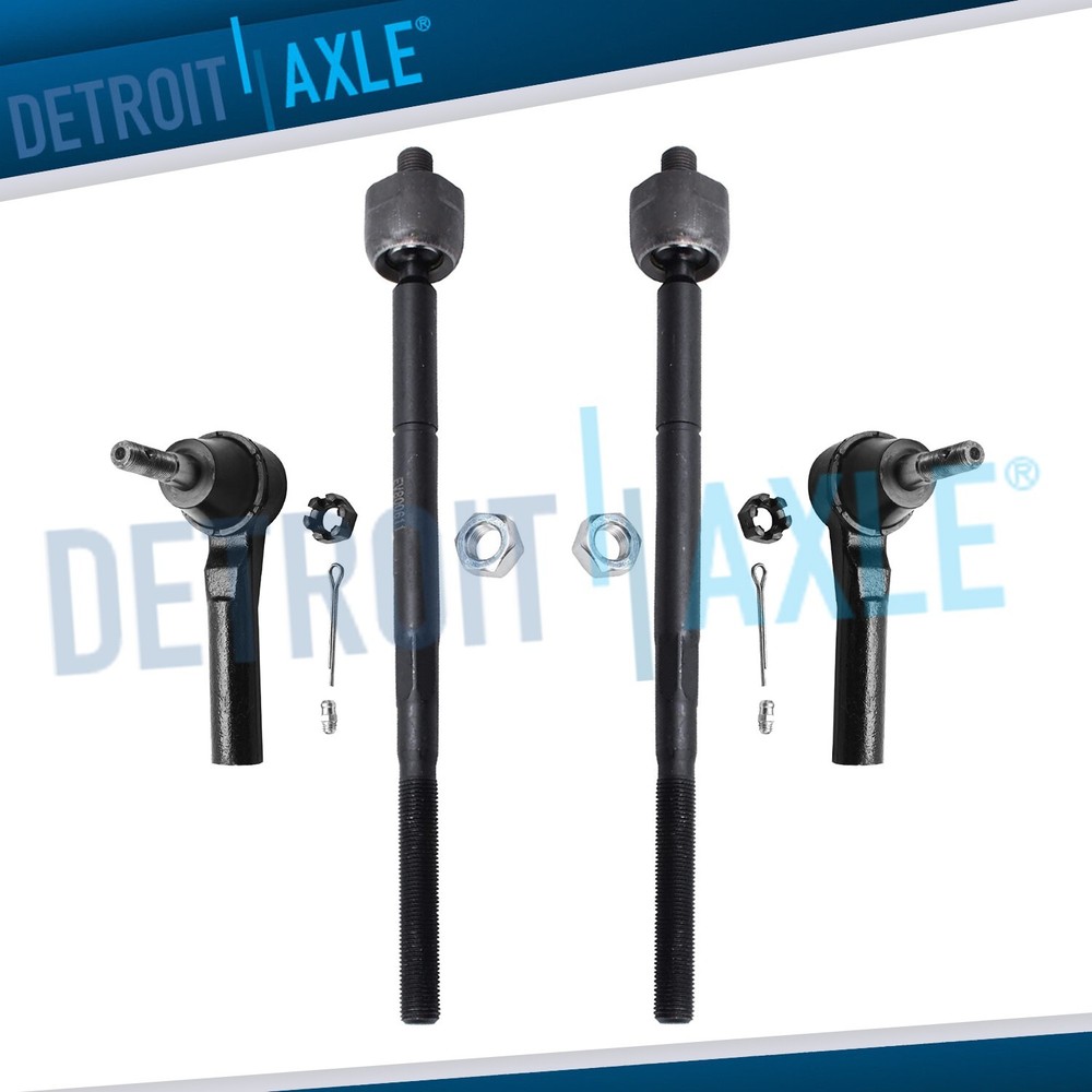 New 4pc Kit: Front Inner and Outer Tie Rod Ends for 2009 - 2018 Dodge Journey