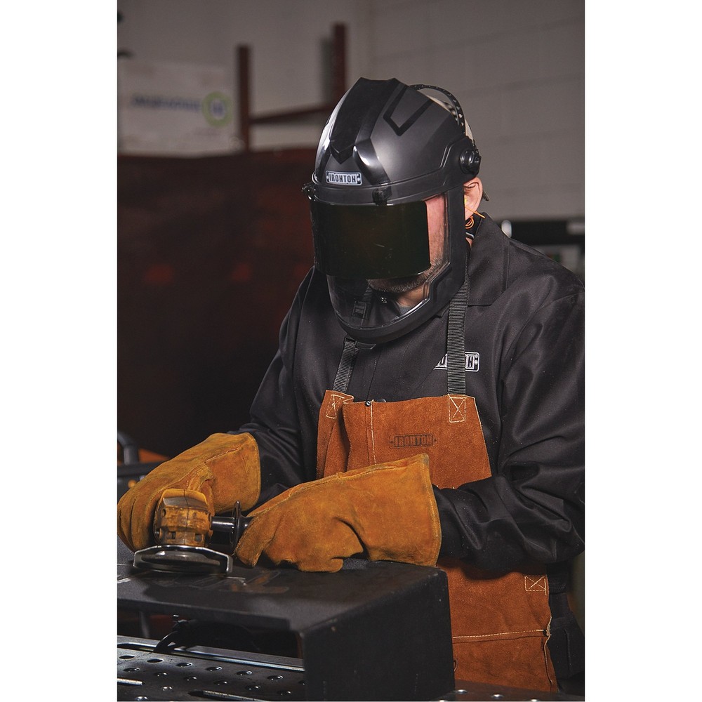 Ironton Face Shield, #8 Shade, Black, Flip-Up Visor