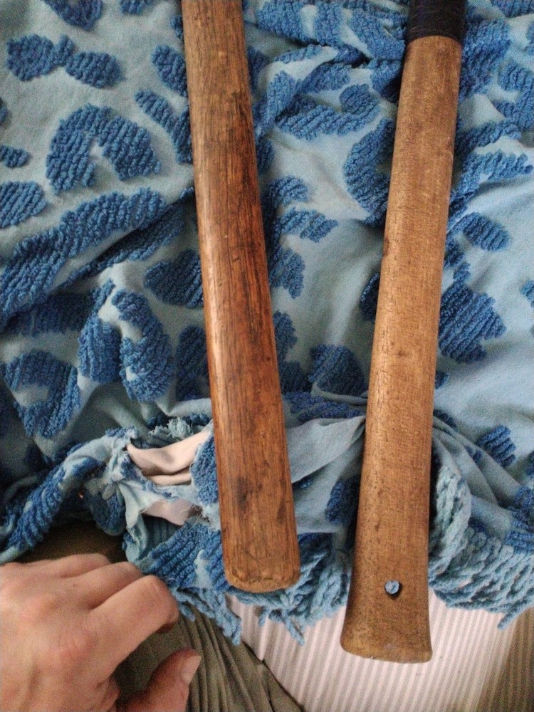 2 Vintage Double Bit Axe & Handle 27.5 Long Unknown Axe Very Good