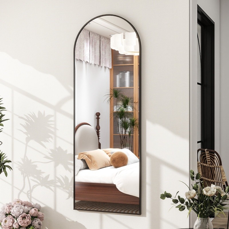 Freestanding Full Length Mirror Arch Adjustable Clear Reflection Easy Mounting