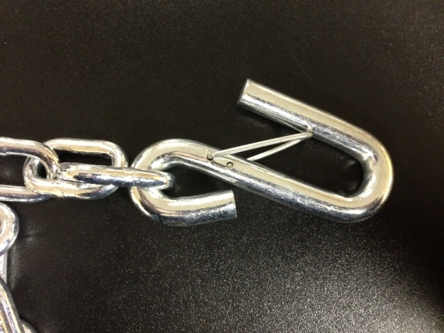 (2) Trailer 1/4" x 27" Single Safety Chain with S-Hook/Latch Class III 5,200 lb