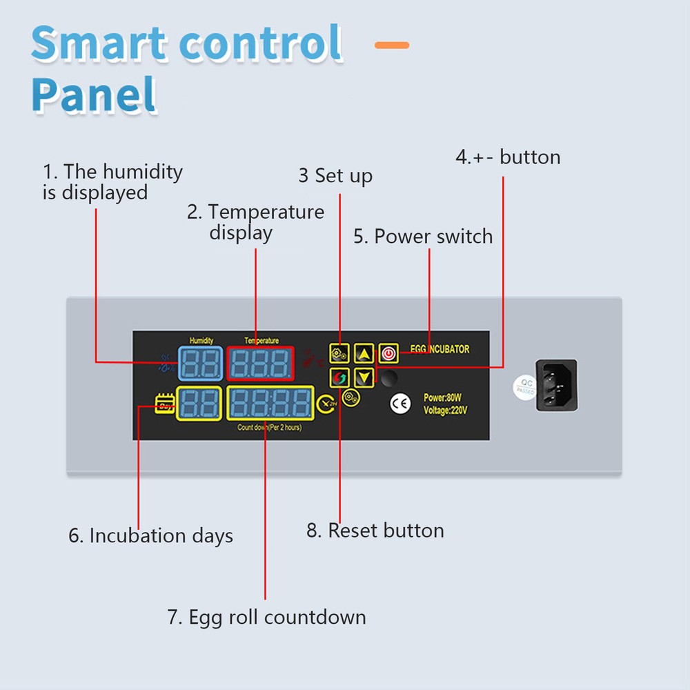 US Plug 110V Egg Incubator Automatic Hatcher DIY Poultry Hatching Machine lp