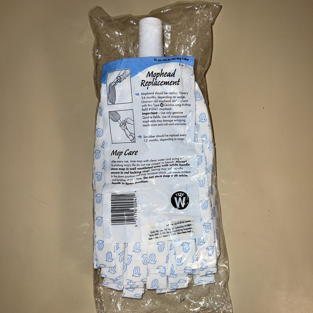 Quickie RING-A-MOP REFILL Type W #0941 NEW IN PACKAGE Fast Shipping